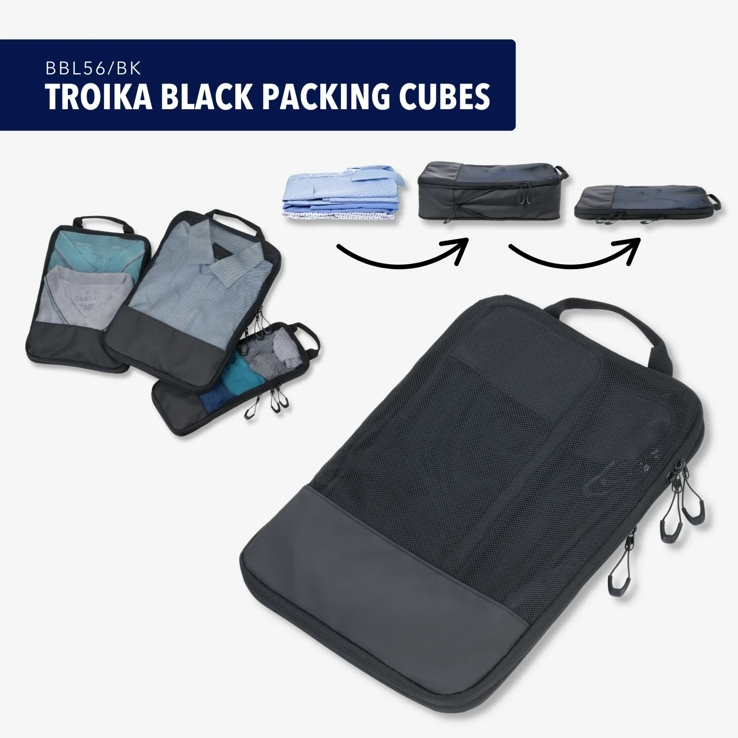 TROIKA BLACK PACKING CUBES - Image 9